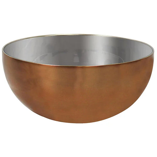 Stainless Steel Bowl with Copper Tone 9IN