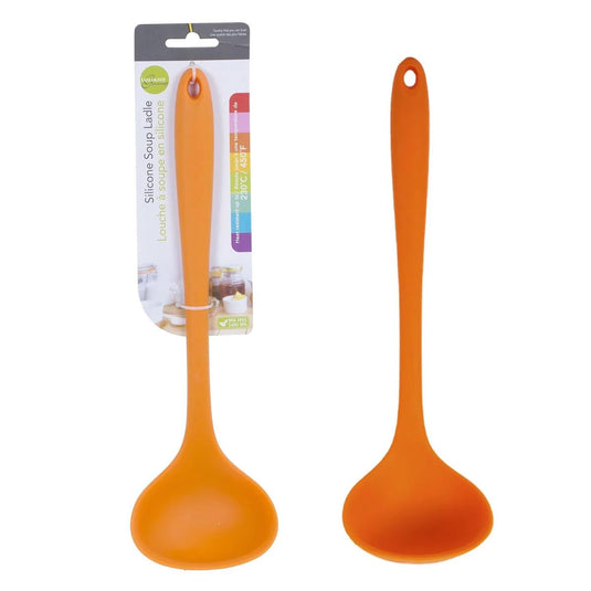 L.Gourmet, 11.75"L Silicone Soup Ladle, Orange, t.o.c.