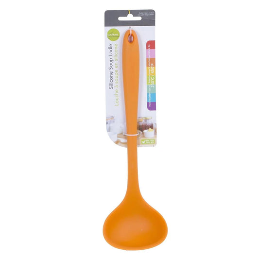 L.Gourmet, 11.75"L Silicone Soup Ladle, Orange, t.o.c.