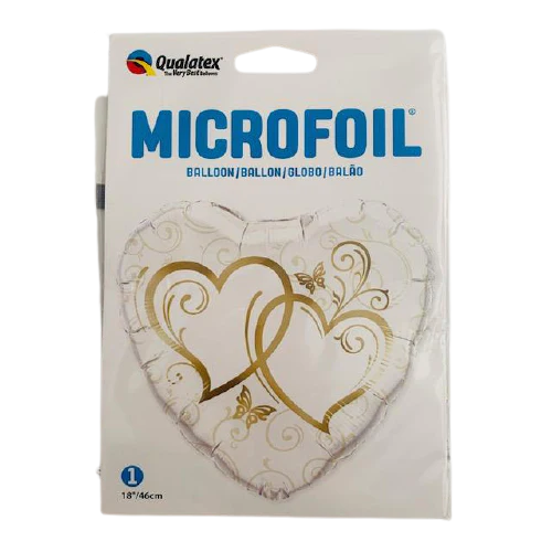 BALLOON FOIL ROUND 18" WEDDING ENTWINED HEARTS
