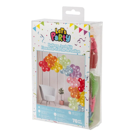 70pcs Rainbow Balloon Arch Kit, W/4m balloon tape and 50 glue dots