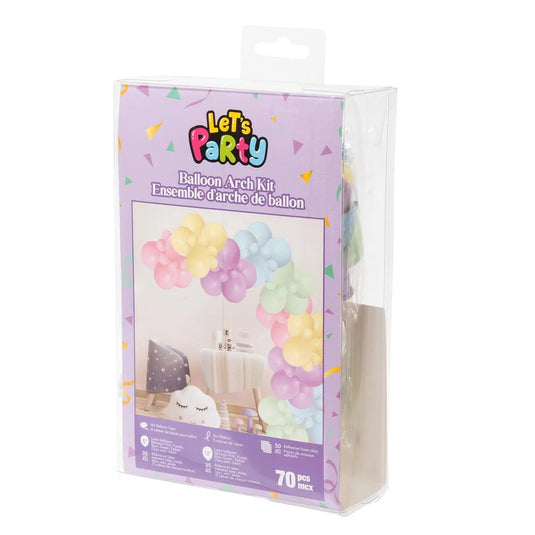70pcs Pastle Balloon Arch Kit, W/4m balloon tape and 50 glue dots