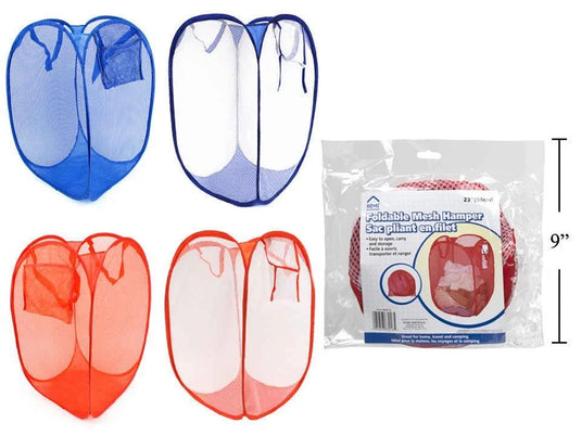 H.E. 23" Mesh Hamper, insert card, vinyl bag