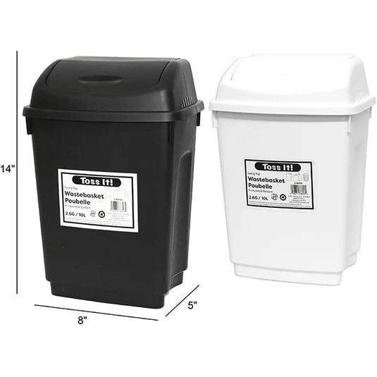 Wastebasket w/Swing Lid