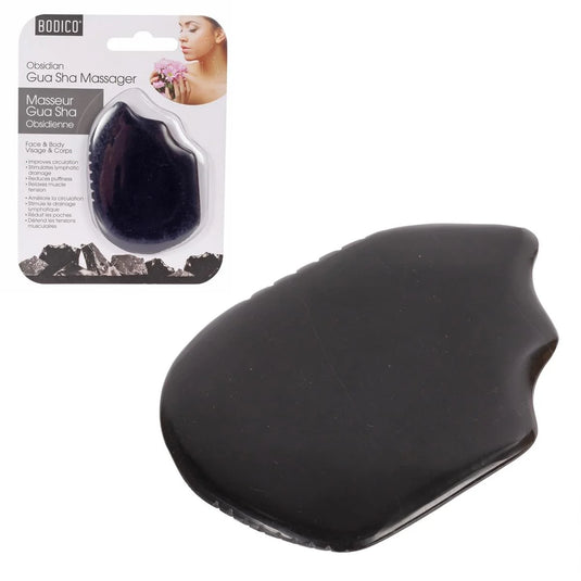 Bodico, Obsidian Gua Sha Massager 10*7cm, dbl blister