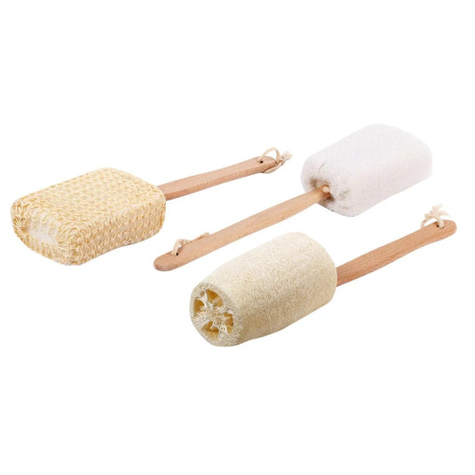 Exfoliating Bath Sponge With Wooden Handle