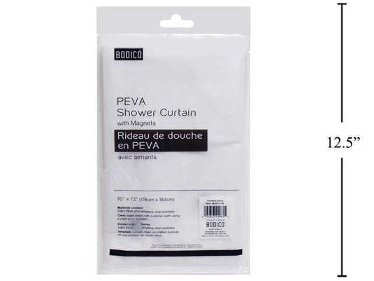 Bodico 70x72" PEVA Shower Curtain Line - Frosted Semi-Transparent