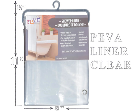 PEVA SHOWER CURTAIN LINER CLEAR