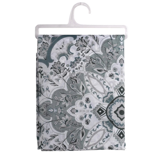 Bodico, Fabric Shower Curtain, teal lattice,70x70", hanger w hd