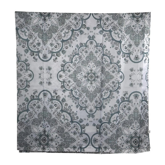 Bodico, Fabric Shower Curtain, teal lattice,70x70", hanger w hd