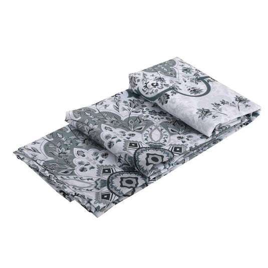 Bodico, Fabric Shower Curtain, teal lattice,70x70", hanger w hd