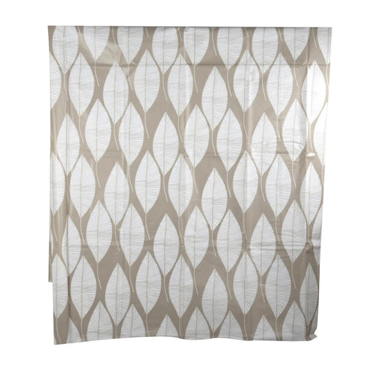 Bodico, PEVA Shower Curtain, wht leaves,70x72", hanger w header