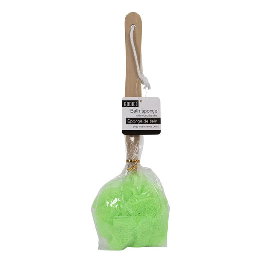 Bodico Bath Sponge w/Wood Handle, hangtag