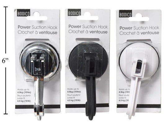 Bodico, Power Suction Hook wht, chrome, blk, h/c