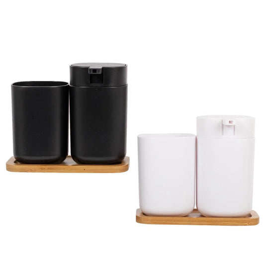 Bodico, 3pc Bath Set Soap/Lotion Pump, Tumbler & Tray