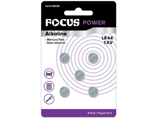 Focus E. 5pcs LR44 Cell Battery Alkaline Mercury Free