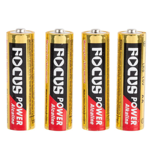 Focus E. 4pcs.Alkaline AA Battery 5yrs Shelf life, BC, Mercury free