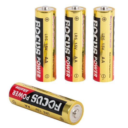 Focus E. 4pcs.Alkaline AA Battery 5yrs Shelf life, BC, Mercury free