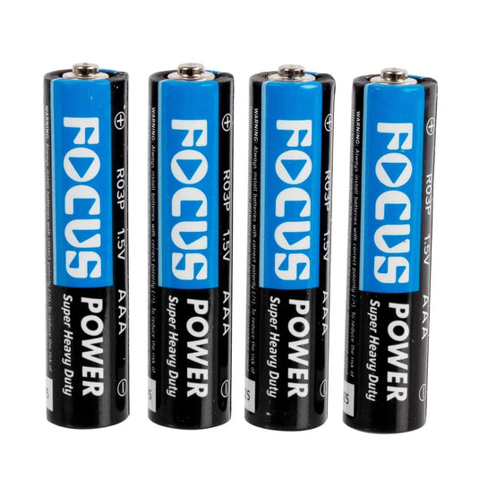 Focus E. 4pcs.HD AAA Battery.1.5V 3yrs Shelf life, BC, Mercury free