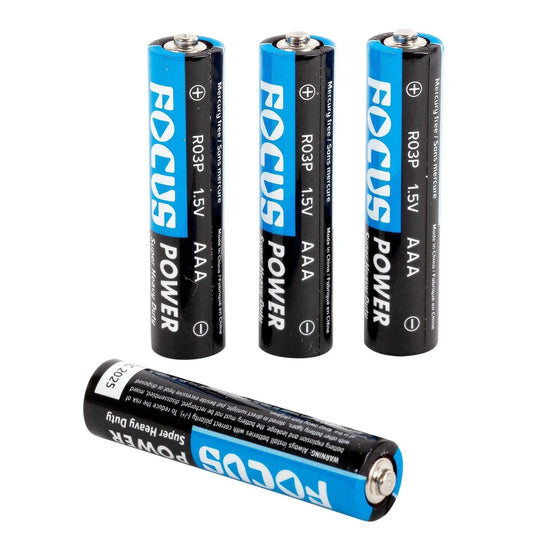 Focus E. 4pcs.HD AAA Battery.1.5V 3yrs Shelf life, BC, Mercury free