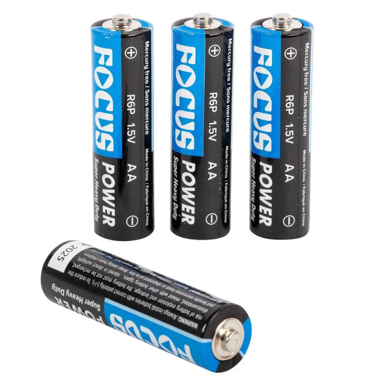 Focus E. 4pcs.HD AA Battery.1.5V 3yrs Shelf life, BC, Mercury free