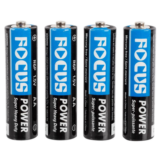 Focus E. 4pcs.HD AA Battery.1.5V 3yrs Shelf life, BC, Mercury free