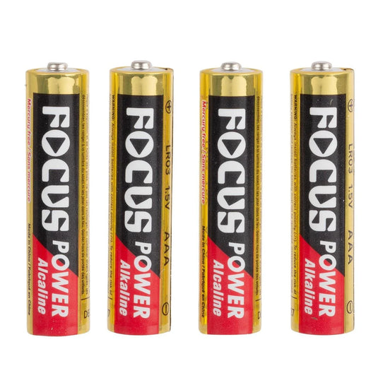 Focus E. 4pcs.Alkaline AAA Battery 5yrs Shelf life, BC, Mercury free