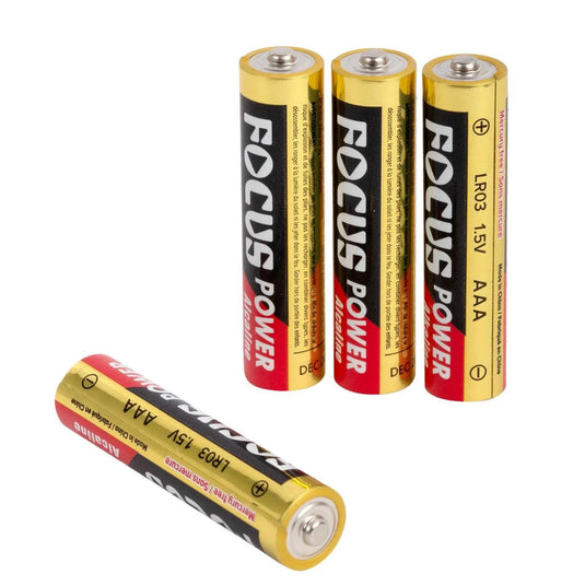 Focus E. 4pcs.Alkaline AAA Battery 5yrs Shelf life, BC, Mercury free