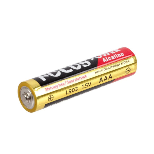 Focus E. 4pcs.Alkaline AAA Battery 5yrs Shelf life, BC, Mercury free