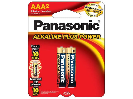 Panasonic, 2pk AAA Alkaline Plus 1.5V, Power Batteries