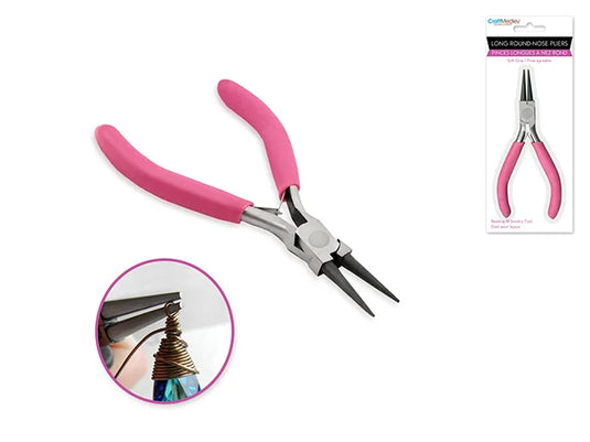 Beading/Jewelry Tool: Long Round Nose Pliers w/Soft Grip Handle