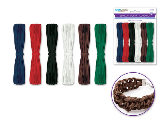 Jewelry/Craft Cord: Suede Look Asst x18m Dark Collection