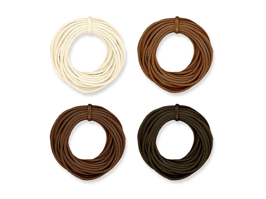 Jewelry/Craft Cord: 1mmx8yds Leatherette Round A) Natural Asst