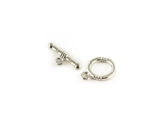 Jewelry Findings: 18mm Toggle Clasp x8sets Antique Finish B) SILVER