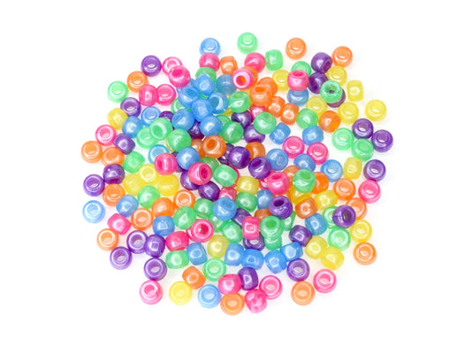 Pony Beads: 9mmx6mm Barrel Standard x175 J) Pearlized Multi-Mix