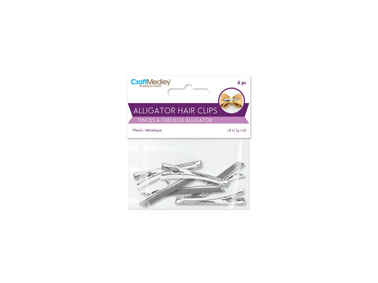 Jewelry Findings: Alligator Hair Clips Silver Metal B) 4cm 6pc