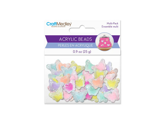 Acrylic Beads: Fashion Multi-Packs 25g E) Butterfly Groove