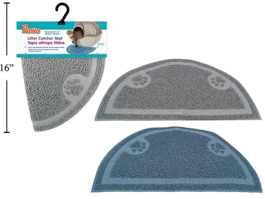 PAWS.23"x14" Litter Catcher Mat Blue & Grey colours, Header Card