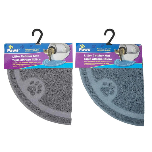 PAWS.23"x14" Litter Catcher Mat Blue & Grey colours, Header Card