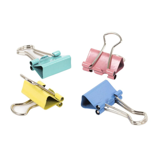 Desk Tech 55pcs 15mm Binder Clip, Multi colour, w/container
