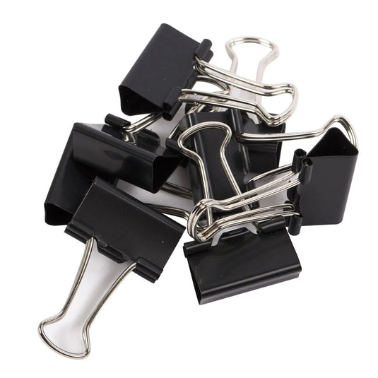 Desk Tech 8-pc 1" Binder Clip, Black, b/c (HZ)