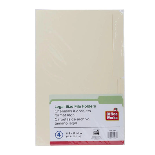 O.WKs. 4-pc Legal File Folders