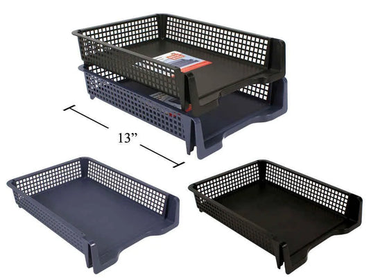 O.WKs. 12.75x10x2.75" Desk Tray, Stackable Organizer