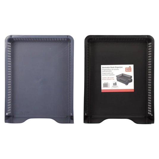 O.WKs. 12.75x10x2.75" Desk Tray, Stackable Organizer