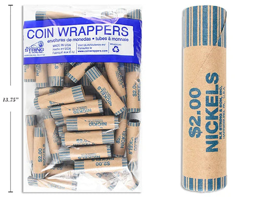 5 CENT COIN WRAPPERS 36/BAG ( NICKELS )