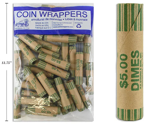 10 CENT COIN WRAPPERS 36/BAG ( DIMES )