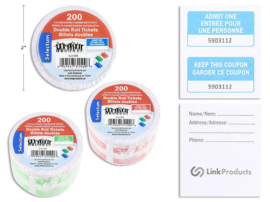 RAFFLE COUPON TICKETS IN ROLLS- NUMBERED 200/ROLL( PERFORATED )