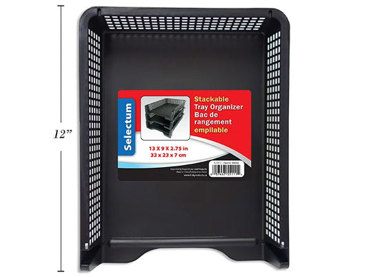 DOCUMENT TRAY ORGANIZER, BLACK COLOR 13X9X2.75"