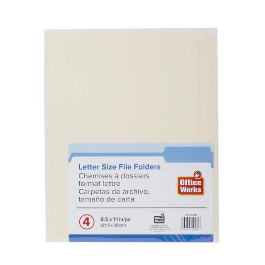 O.WKs. 4-pc Letter Size File Folder