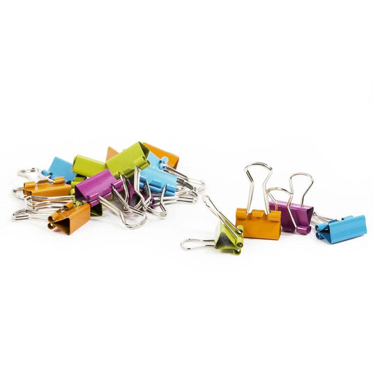 iStationery, 18-Pc Binder Clips, 15mm, zip bag